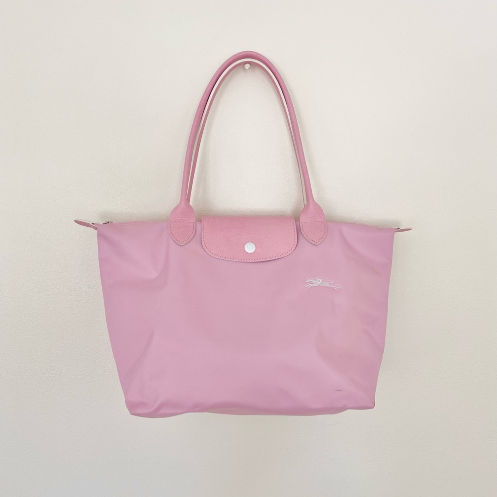 Pink Longchamp Le Pliage Medium Tote Bag